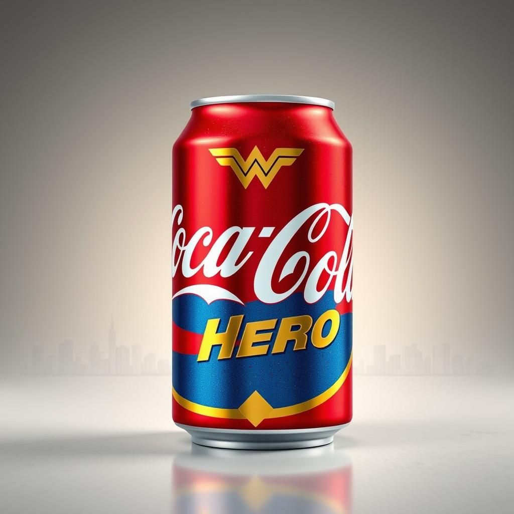 Coca Cola Can in Wonder Woman Comic Style