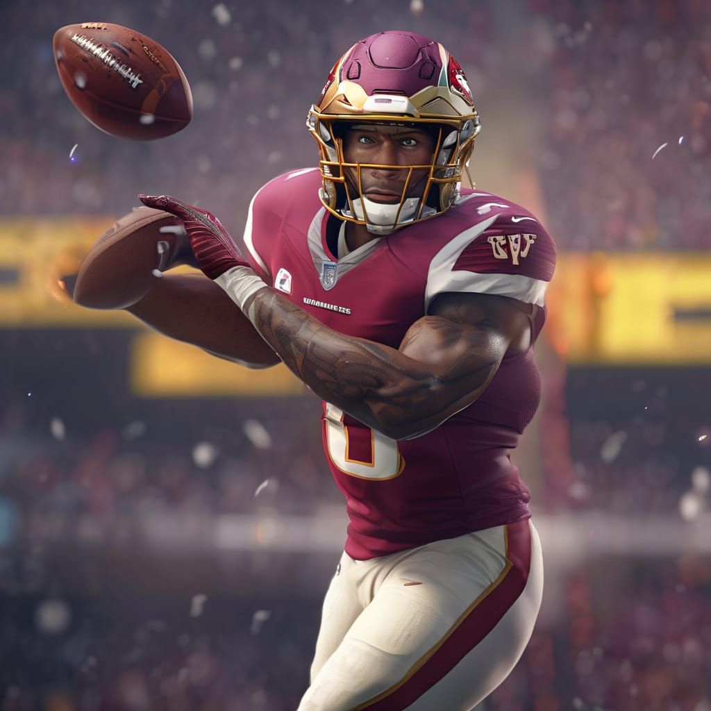 Jayden Daniels Throws Pass for Washington Commanders