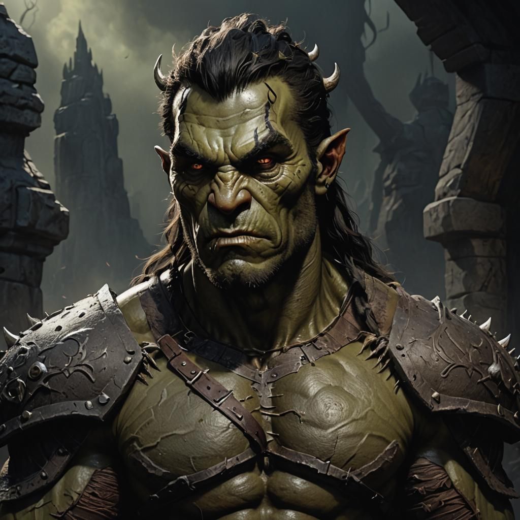 Handsome Male Orc with Muscular Torso