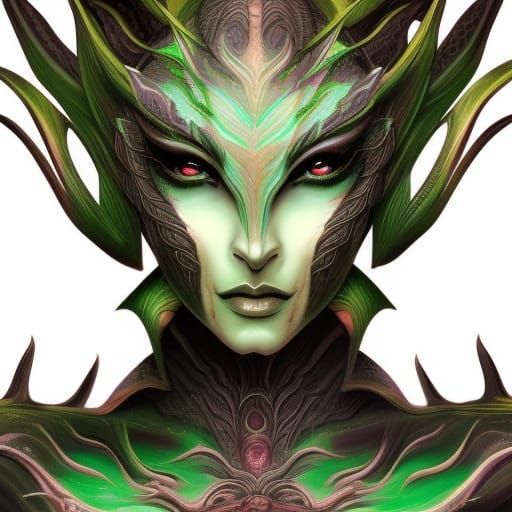 Fierce Snake Sorcerer Portrait in Anime Style