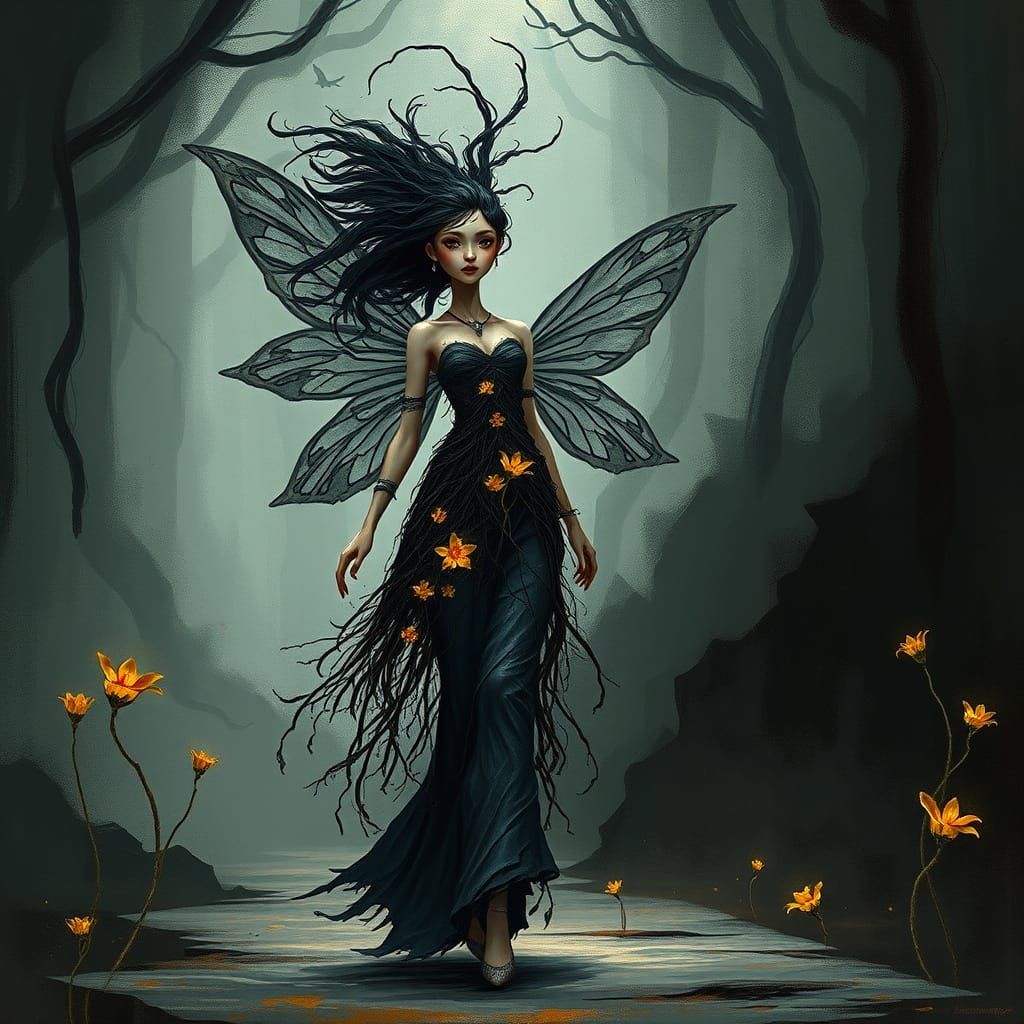 Dark Fairy Struts Her Stuff on Enchanted Forest Runway