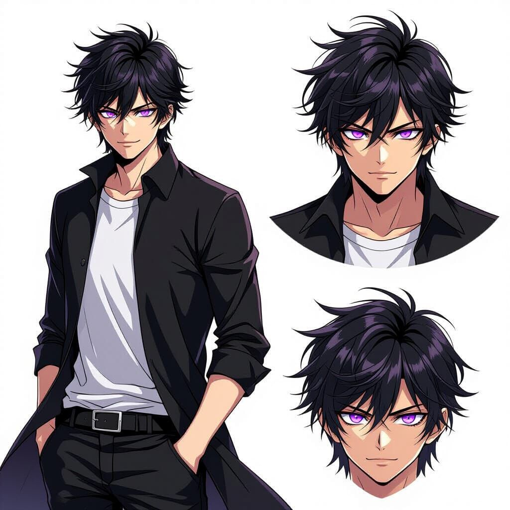 Sinister Anime Destroyer with Purple Eyes