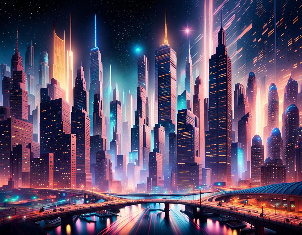 Timelapse Nighttime Cityscape