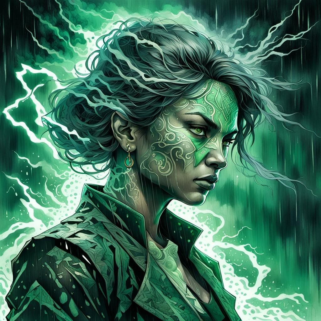 Dark Fantasy Street Fighter in Ink Wash Style