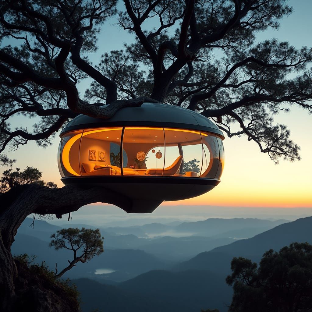 Futuristic Treehouse Pod Home