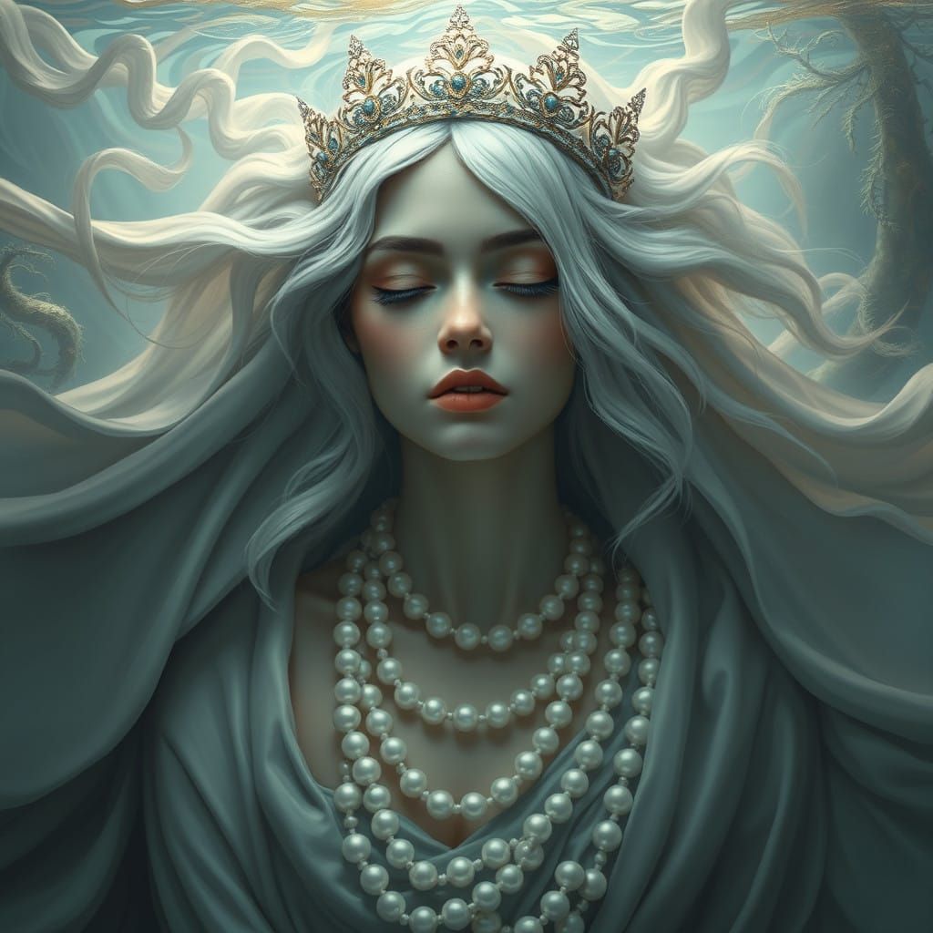 Ethereal Goddess in Iridescent Dreamscape