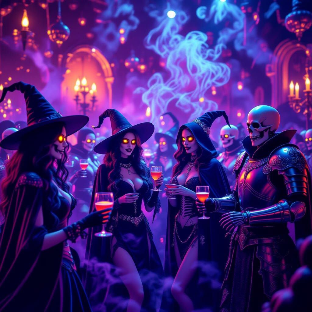 Surreal Halloween Party With Mythical Creatures