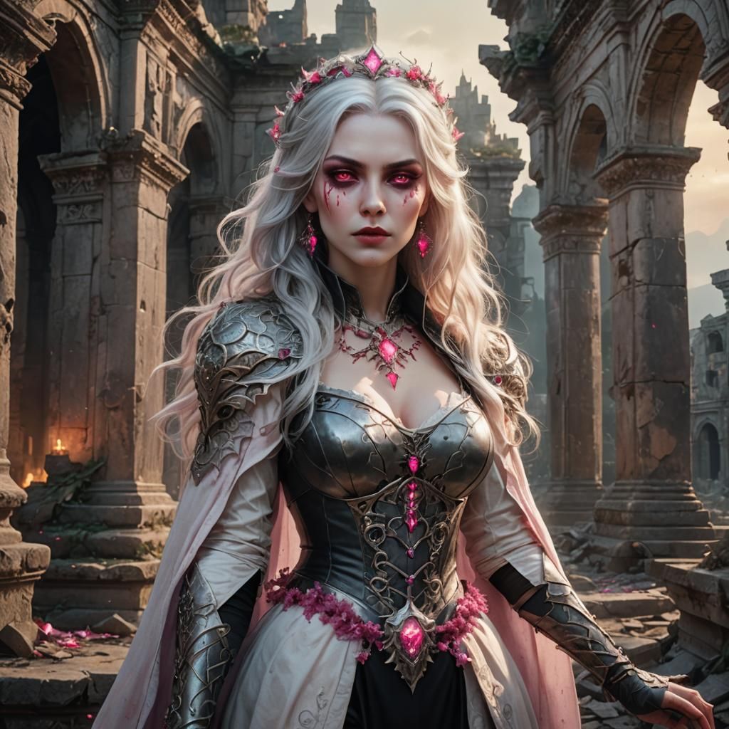 Vampire Princess in Mystical Ruins: Fantasy Art