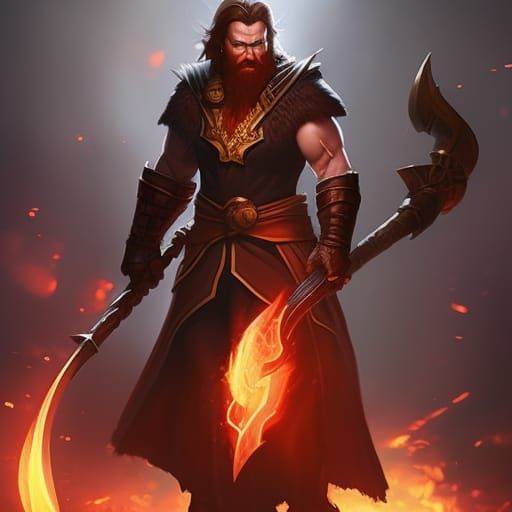 Dwarf God of Fire: D&D Character Art