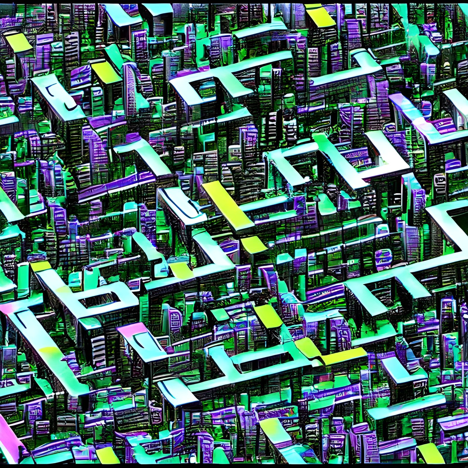 Ecological Biopunk Cityscape in Cyberpunk Style