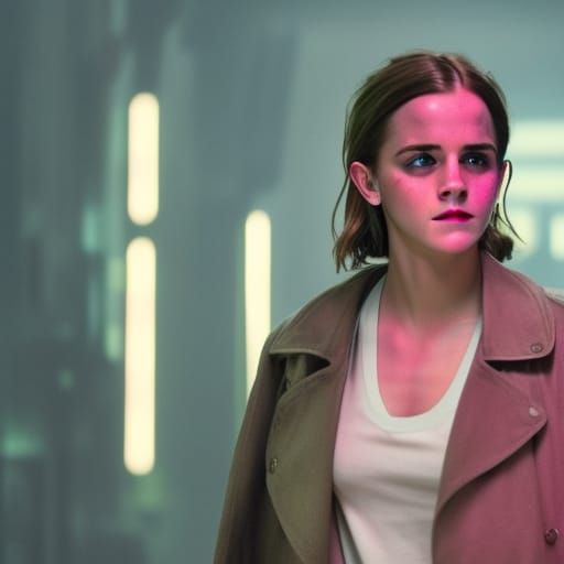 Emma Watson as Cyberpunk Detective in Neon City