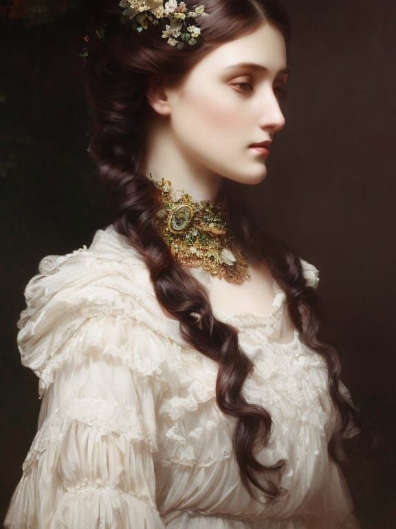 Victorian Woman Portrait in Hyperdetailed Digital Art