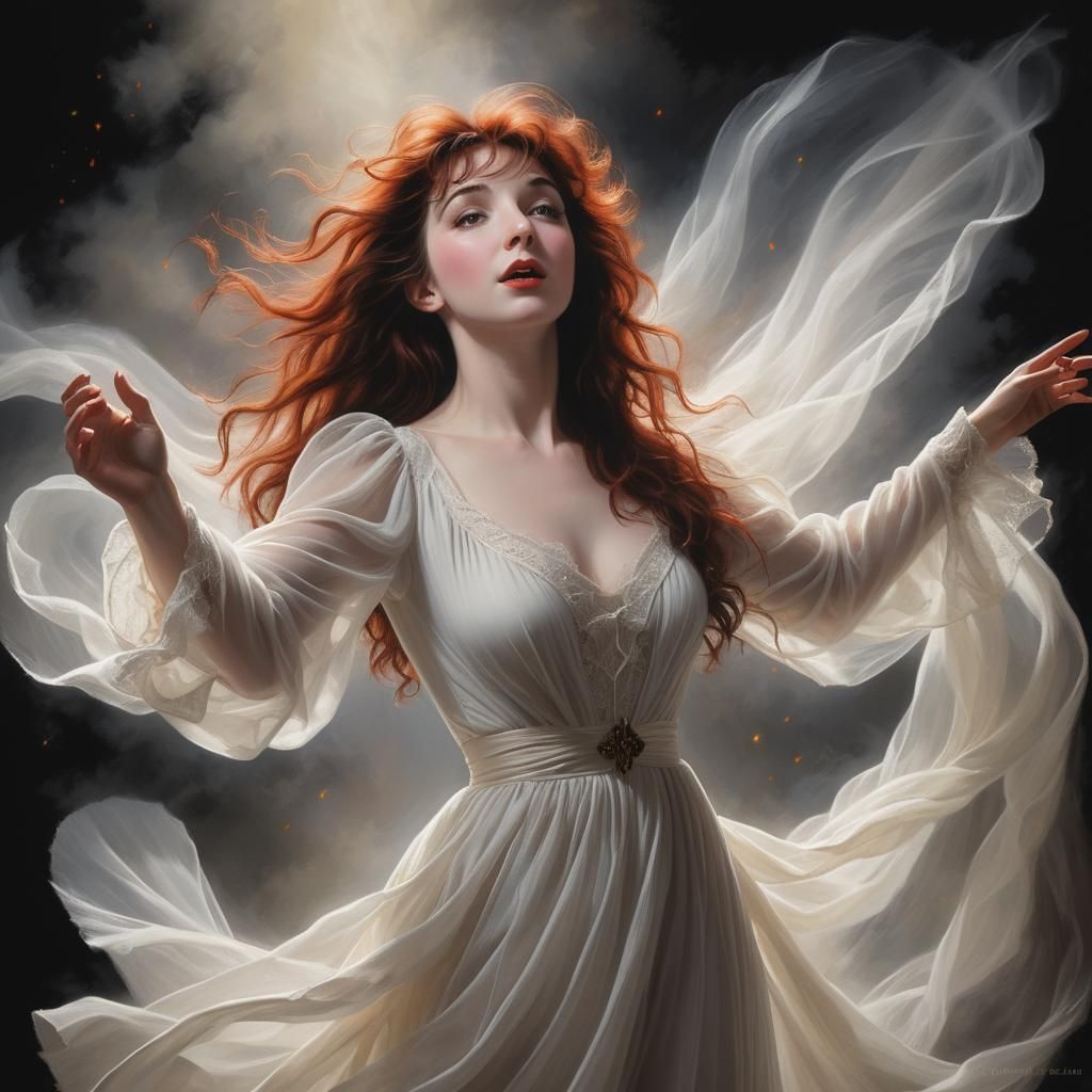 Ethereal Portrait: Kate Bush Dancing on the Moors