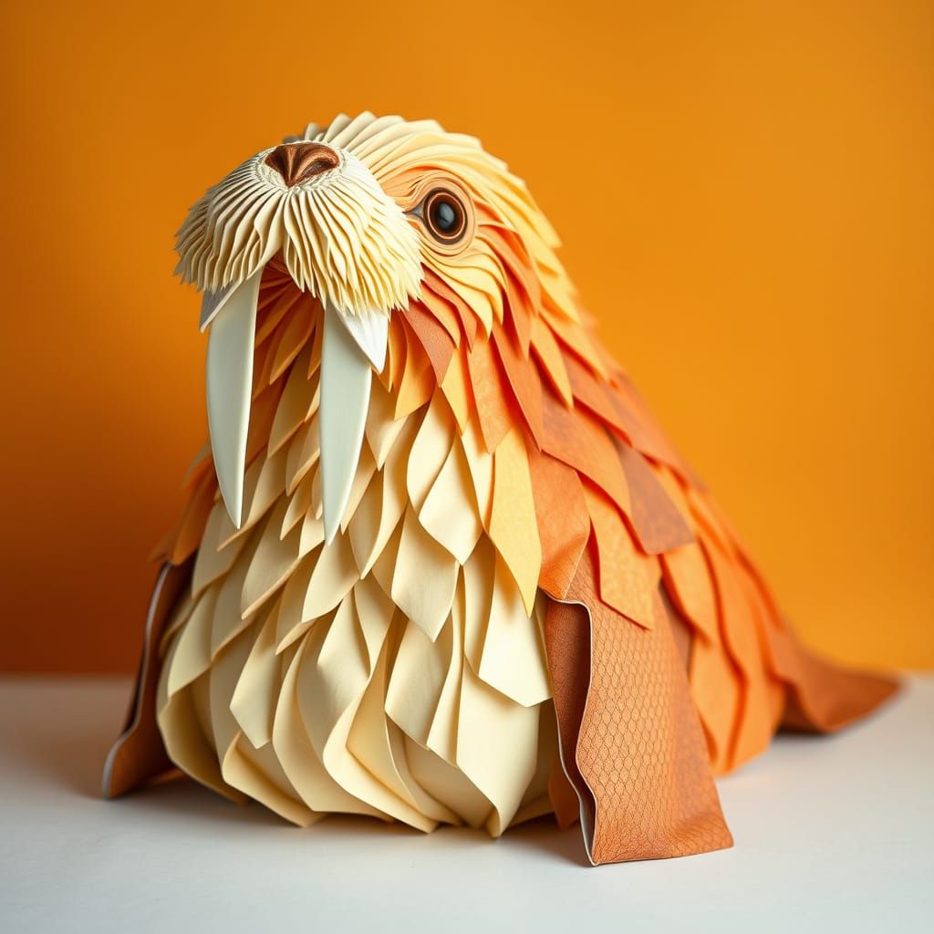 Majestic Chocolate Walrus in Warm, Rich Colors