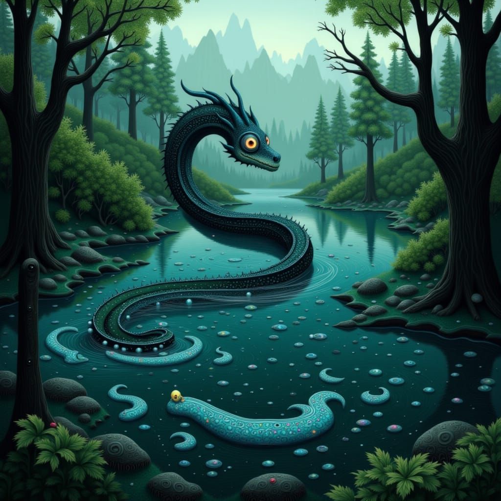 Manipogo in a Dark Canadian Lake