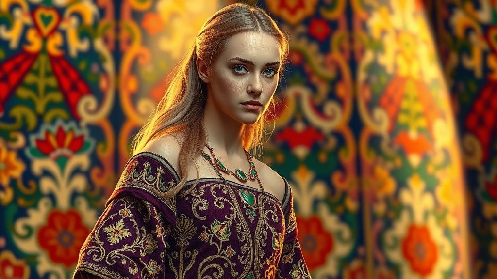 Radiant Blonde Woman in Renaissance Concept Art