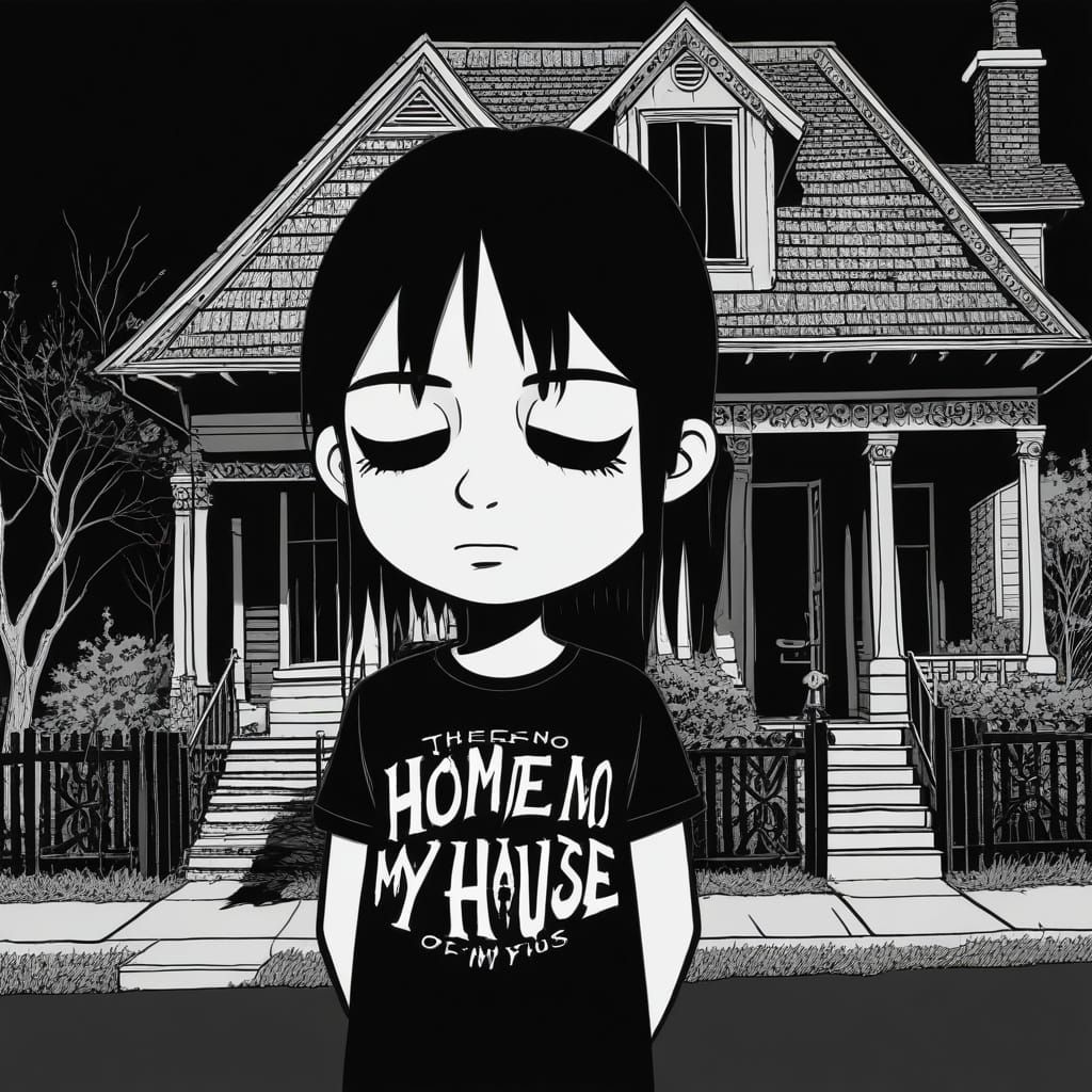 Gothic Emo Cartoon Abandoned House