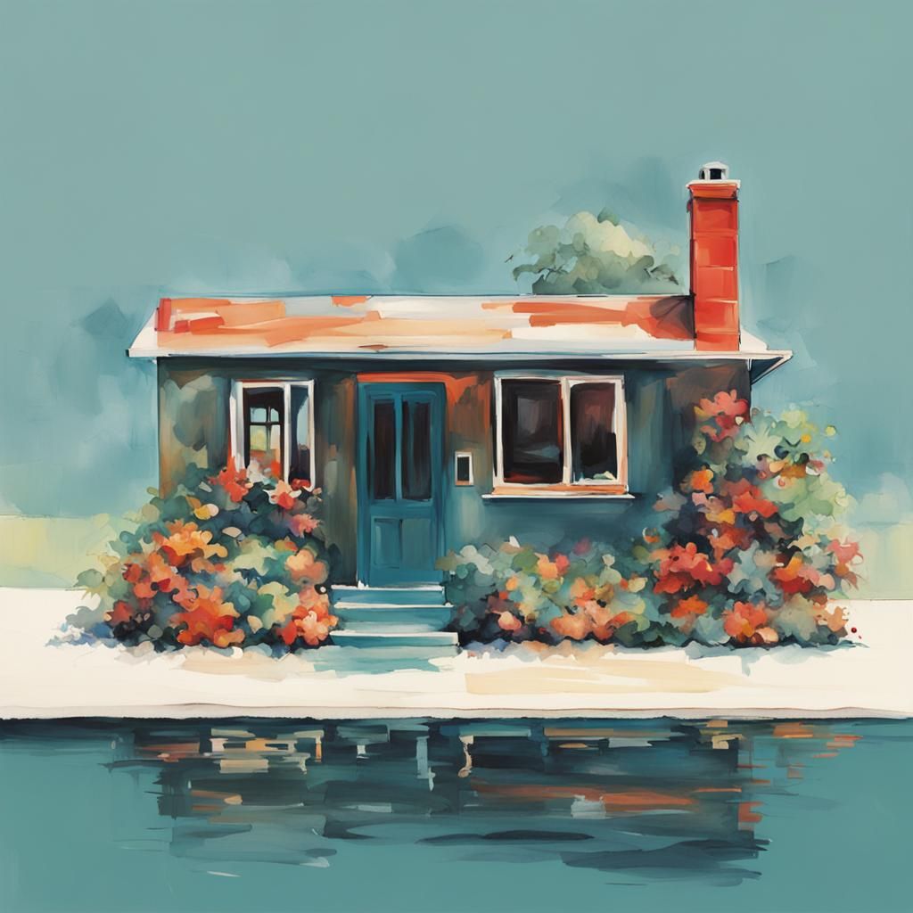 Vintage-Style Travel Illustration with Bold Colors