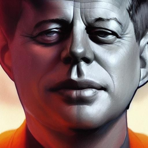 Detailed Portrait of John F Kennedy in Digital Art Style