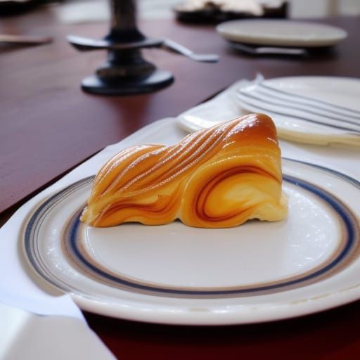 Hyperdetailed Pastry with Swirling Sauce