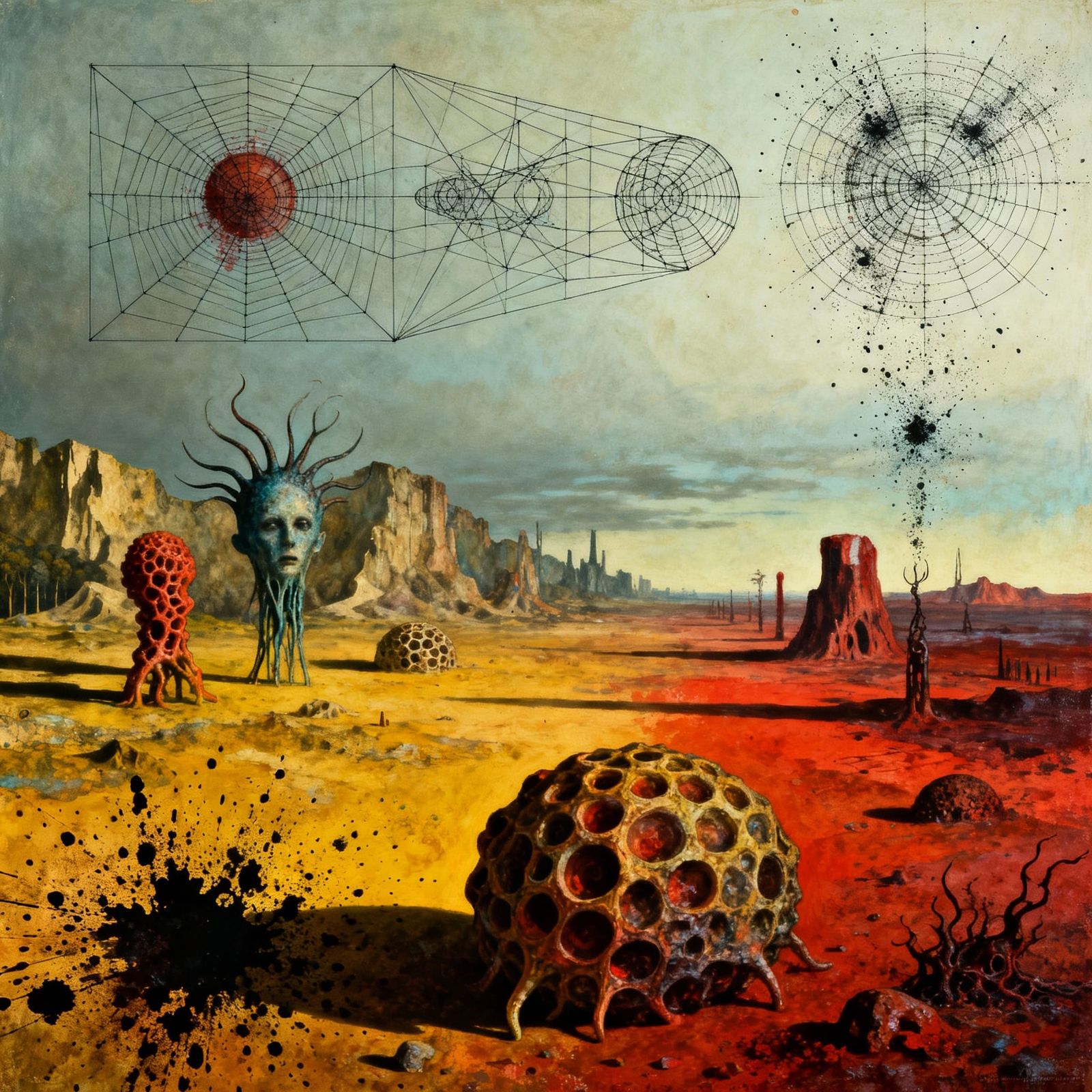 Surreal Enigmatic Vision in Mixed Media