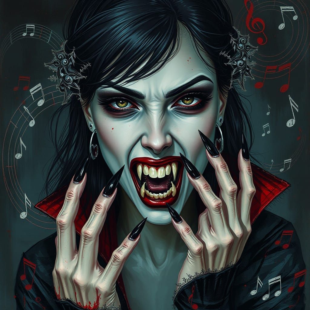 Mysterious Vampire Siren in Dark Fantasy