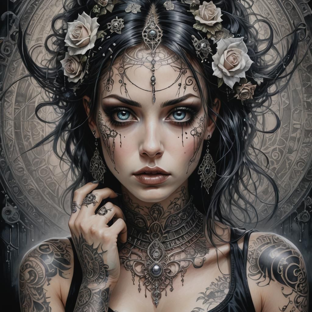 Tattoo Artist Portrait with Ethereal Ink Flow