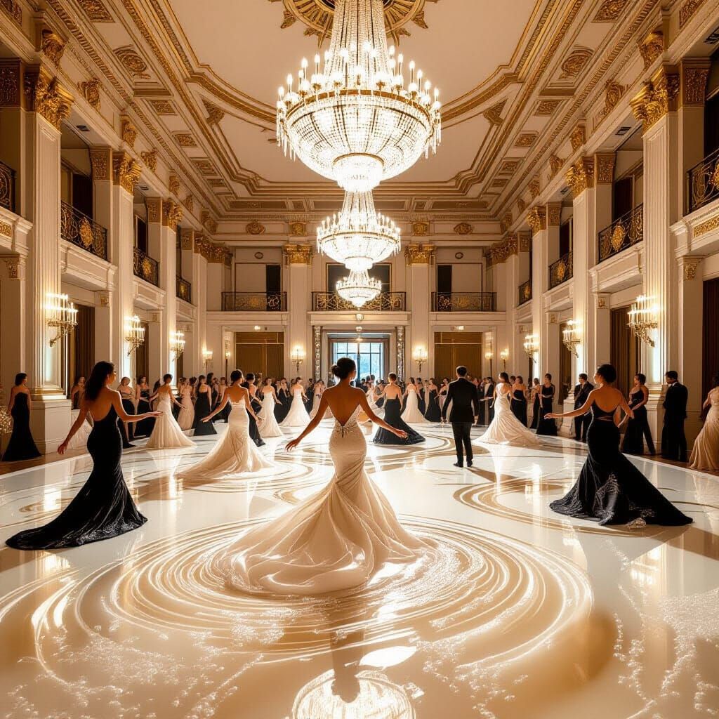 Champagne Ballroom: Liquid Dancers and Art Deco Architecture