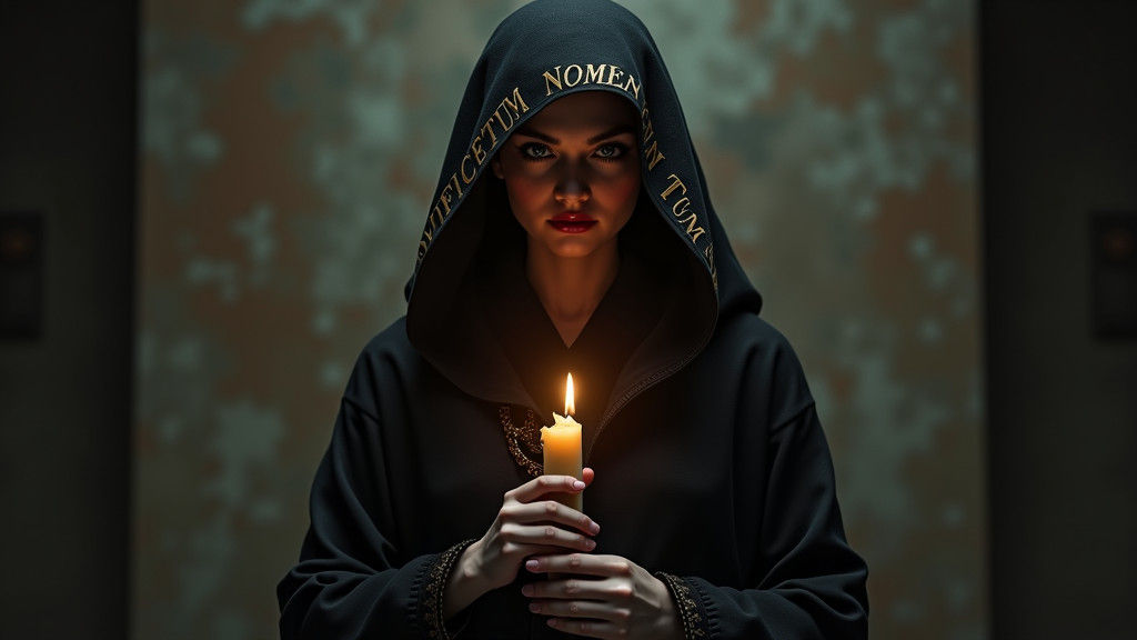 Woman in Shadow with Candlelight, Chiaroscuro Style