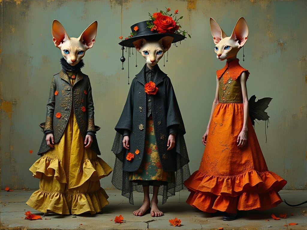 Cats in Costume: Whimsical Fantasy Portrait