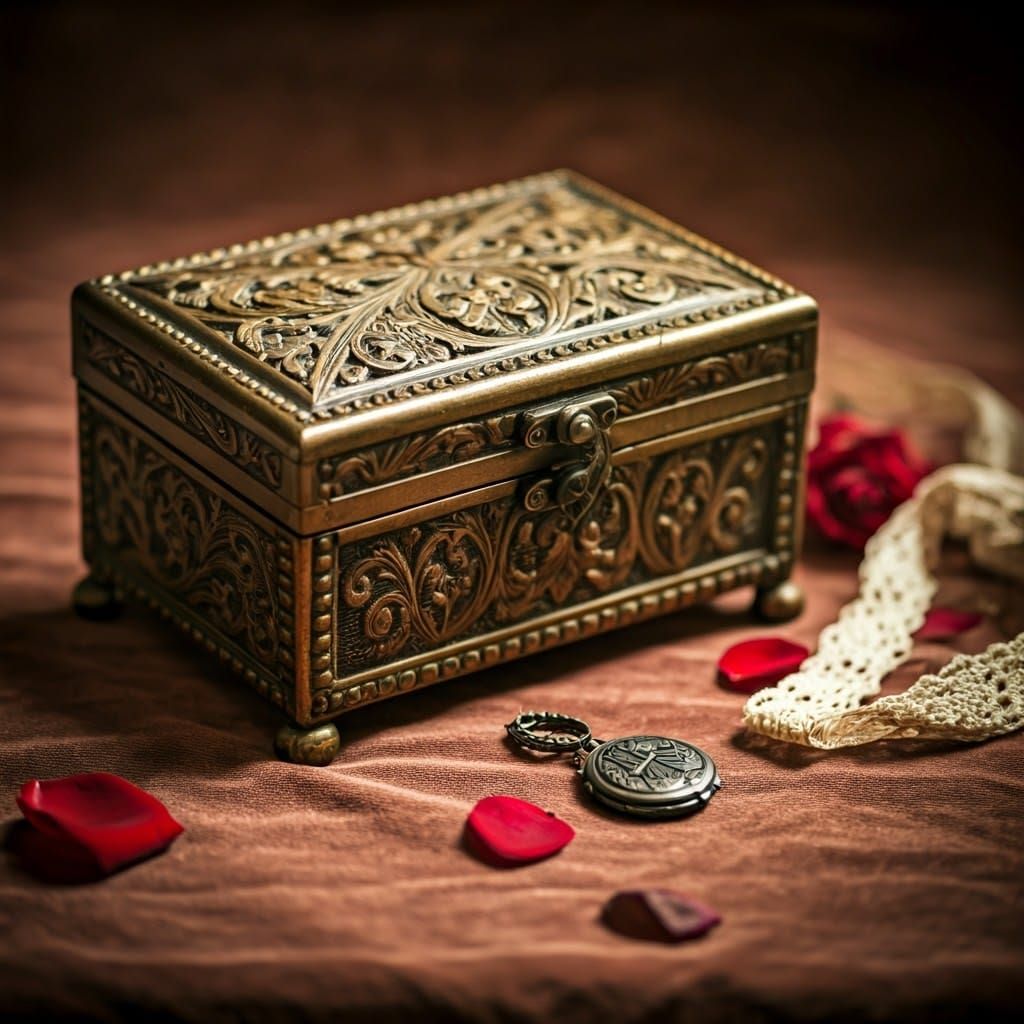Vintage Keepsake Box in Soft, Warm Light