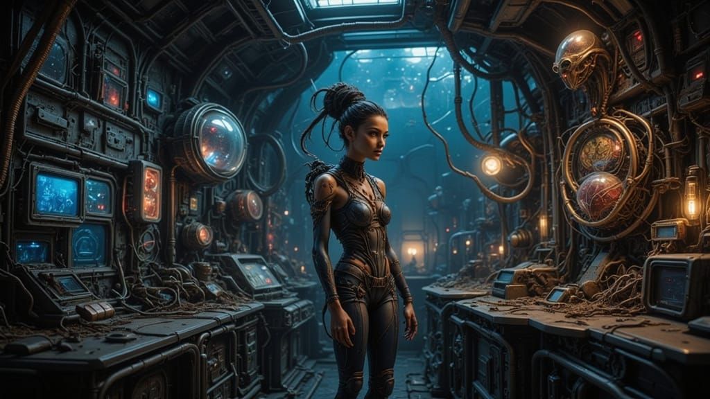 Zoe Explores Alien Lab with Glowing Technology