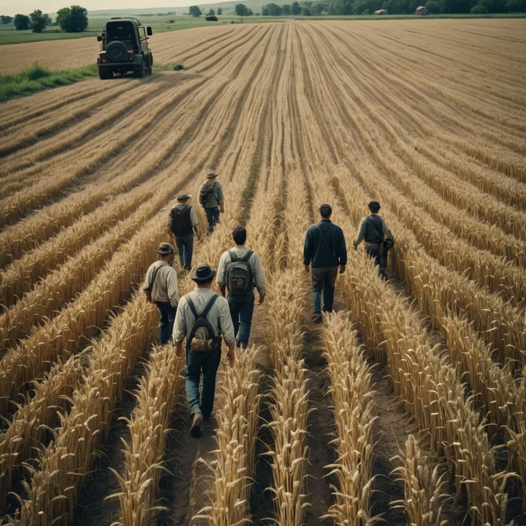 Wheat Farm Arrival: Cinematic Film Still