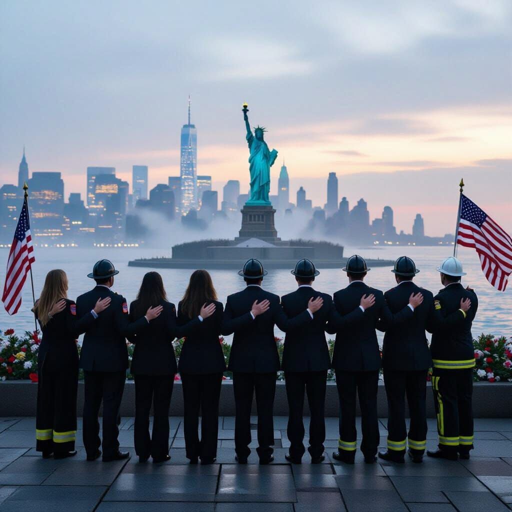 9/11 Memorial: Dawn Over Manhattan