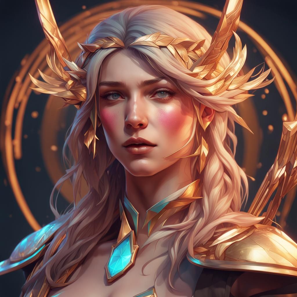 Sagittarius Portrait in Hyperdetailed Digital Art Style