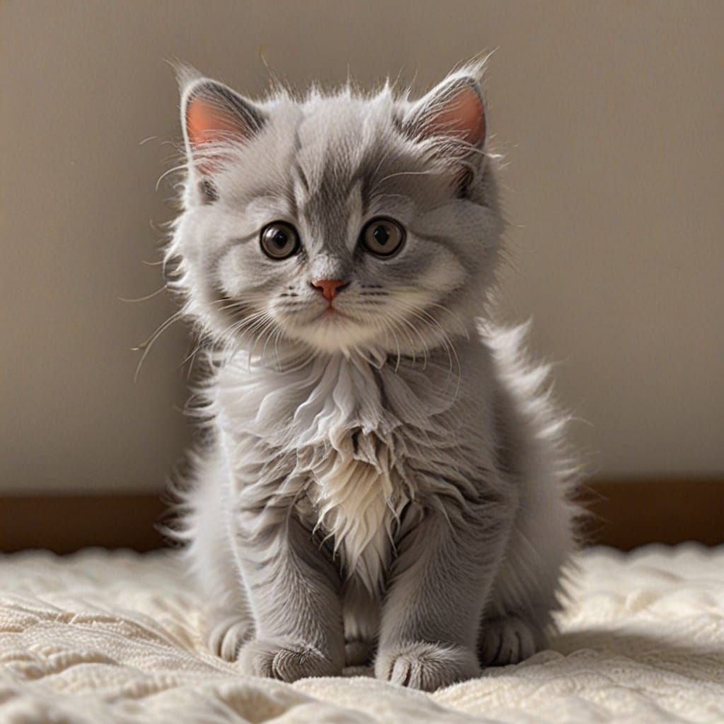 Whimsical Kitten in Pastel Hues