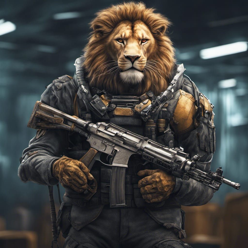 Animal army - lion