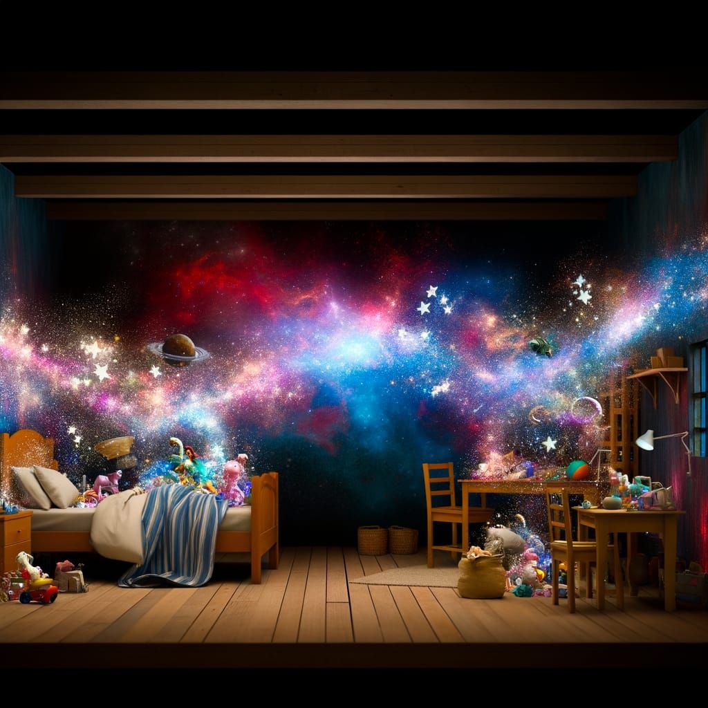 Magical Galactic Child's Room in Digital Painting