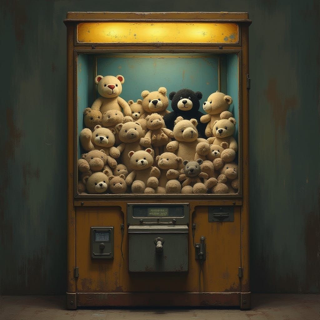 Creepy Claw Machine with Sentient Stuffed Animals