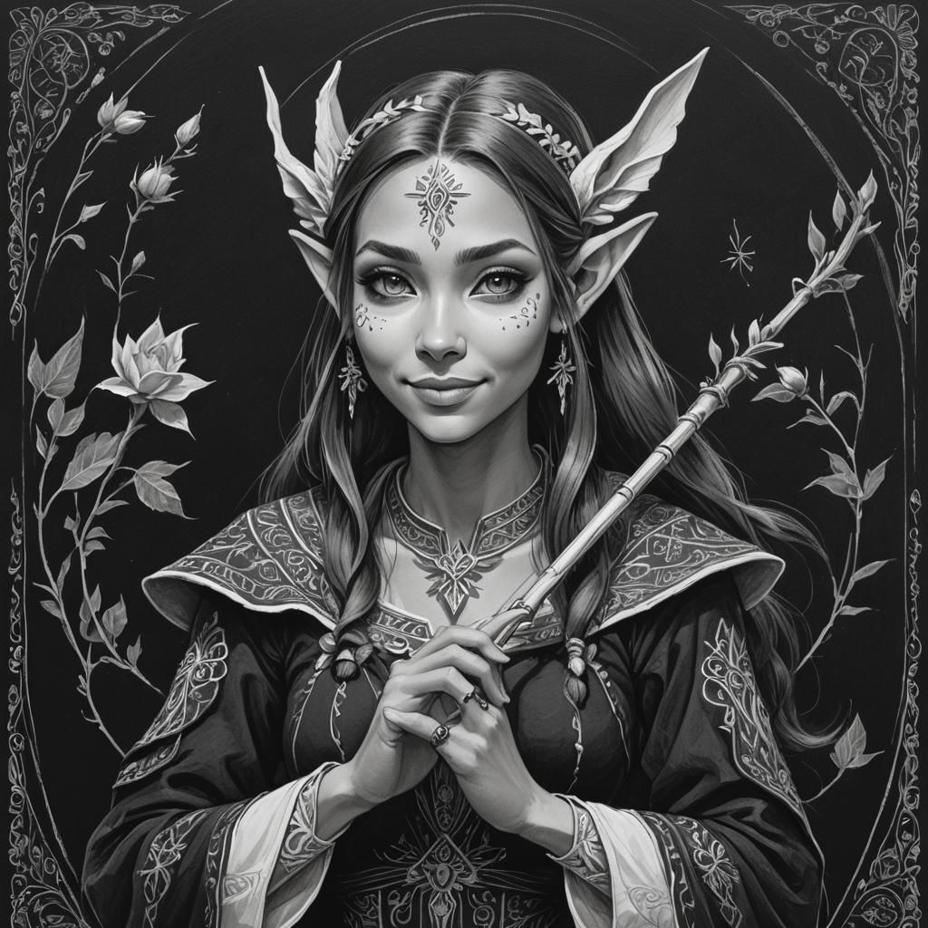 Untitled Elven Chalk Portrait