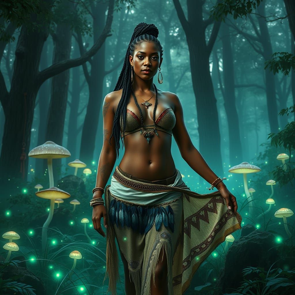 Enchanted Forest Goddess in Tribal Attire