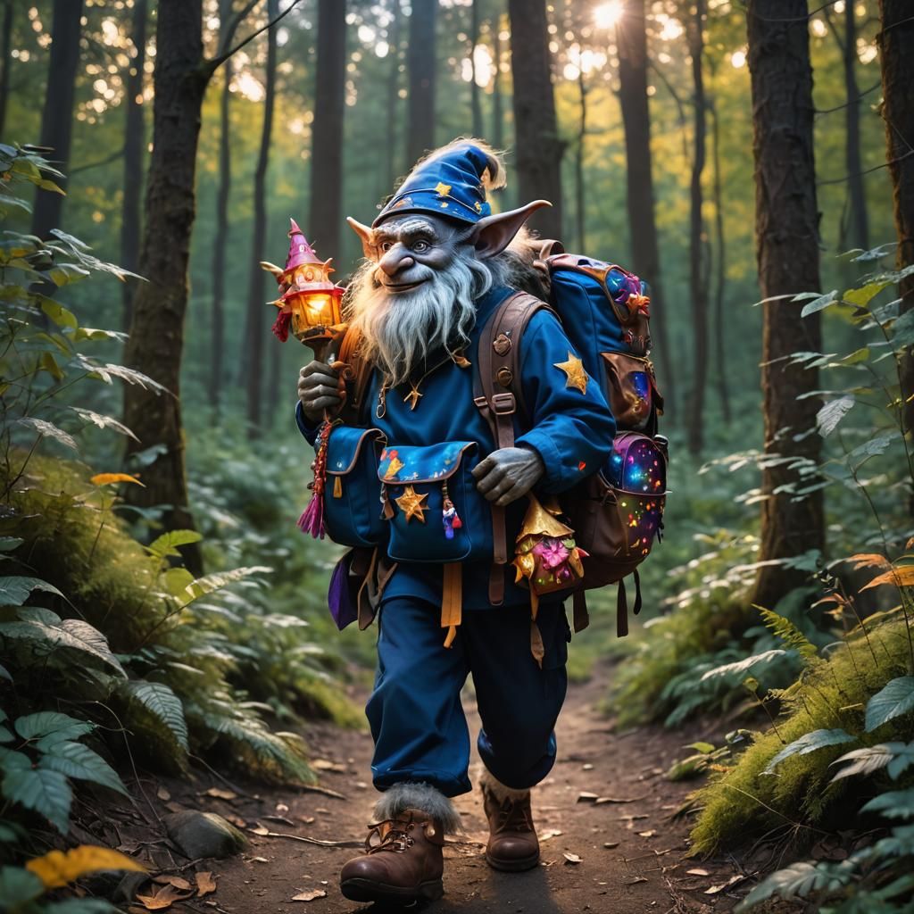 Troll Wizard Ready for Adventure in Dark Fantasy Art