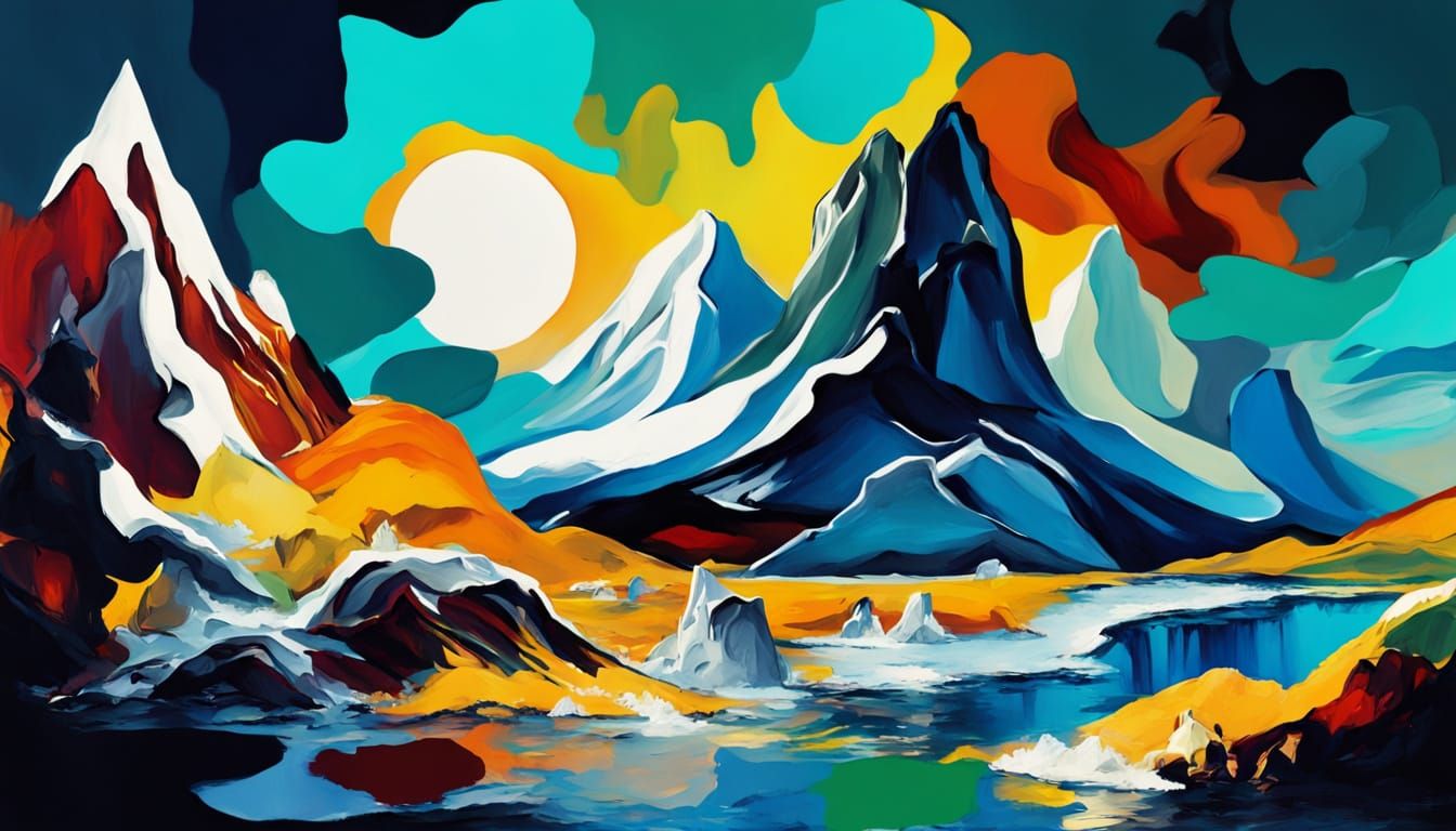 Dreamlike Surrealism: Icy Winter vs Warm Spring in Vibrant O...