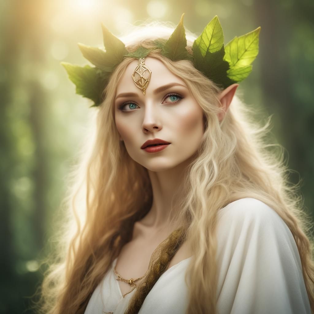 Wood Elf Druid in Divine Light