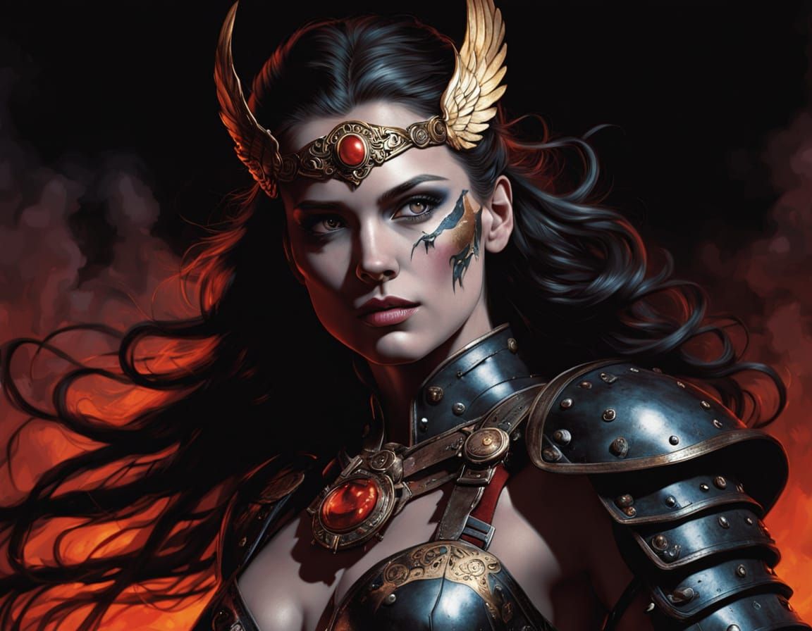 Valkyrie in Dark Fantasy Portrait