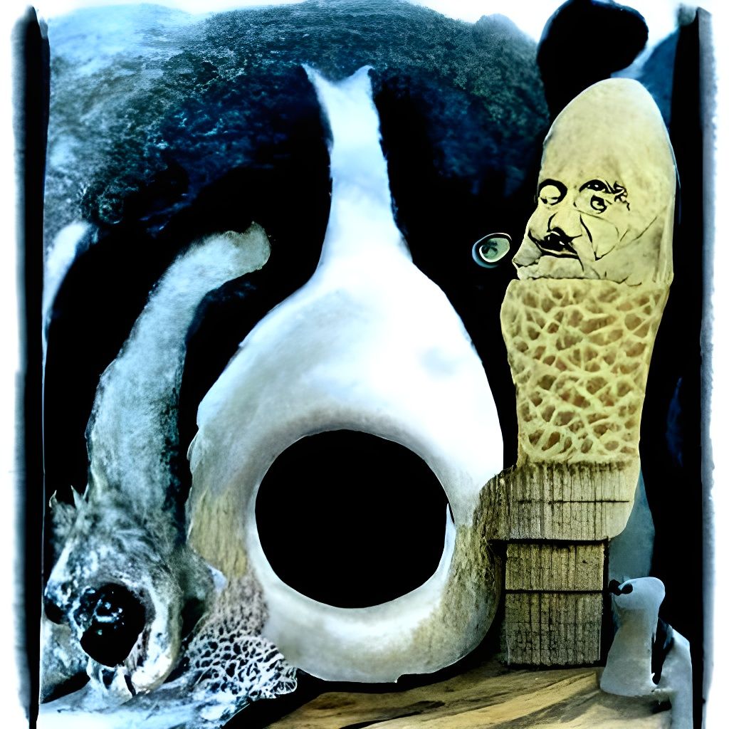 Surreal Einstein Badger Artwork in Hyperdetailed Style