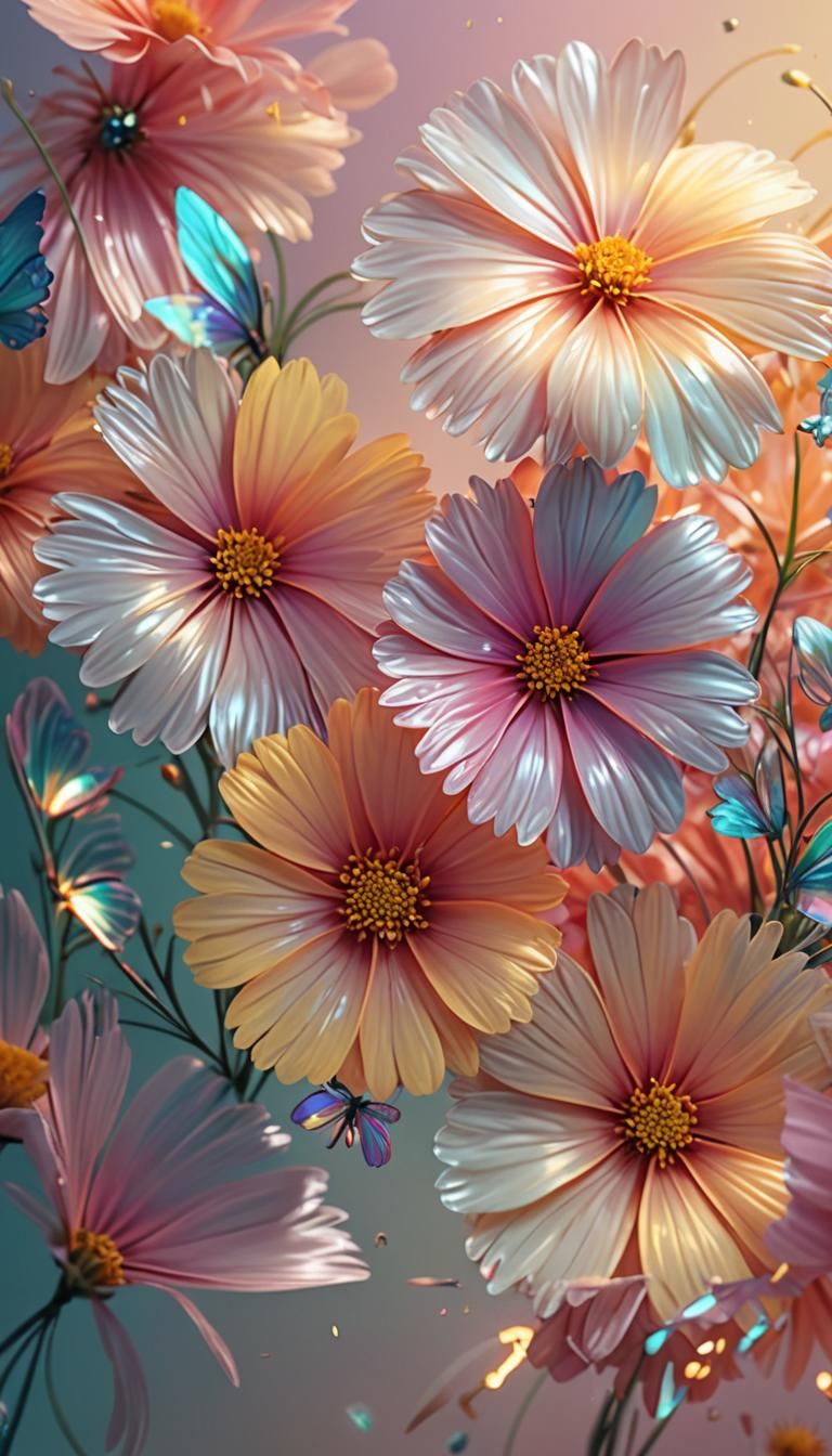 Winged Flower in Hyperrealistic Digital Art