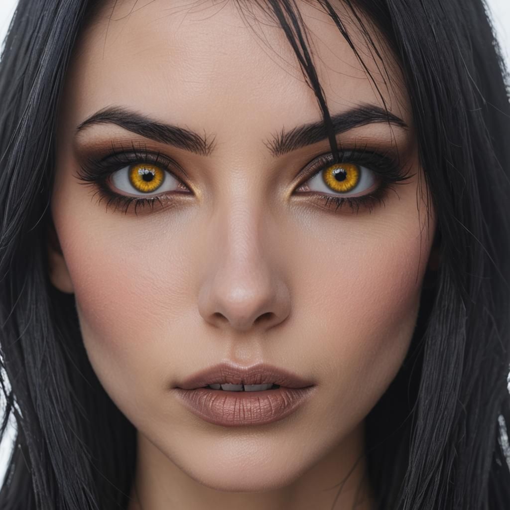 Intense Close-Up of a Goth Woman