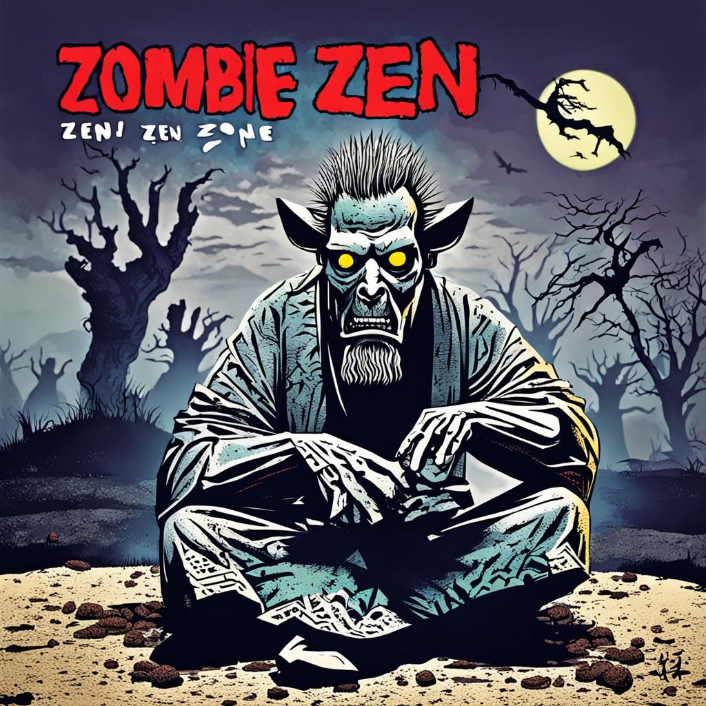 Surreal Zombie Zen Garden: Dystopian Art