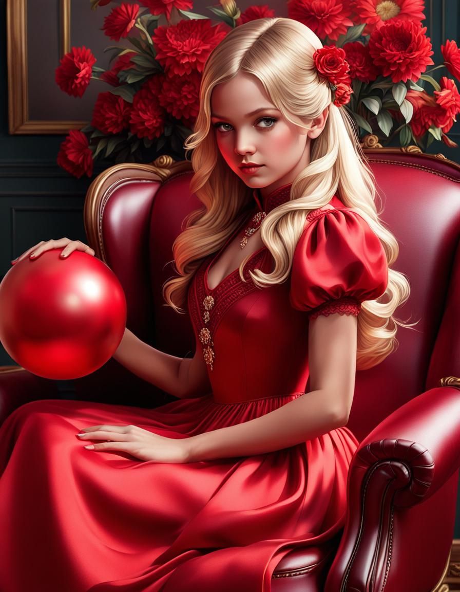 A beautiful little blonde girl